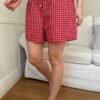MH714A-Z338SZ20500Z160-3 Keira Long Gingham Boxer Shorts