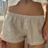 MH717A-Z379SZ1140000-01 Keira Striped Pajama Shorts
