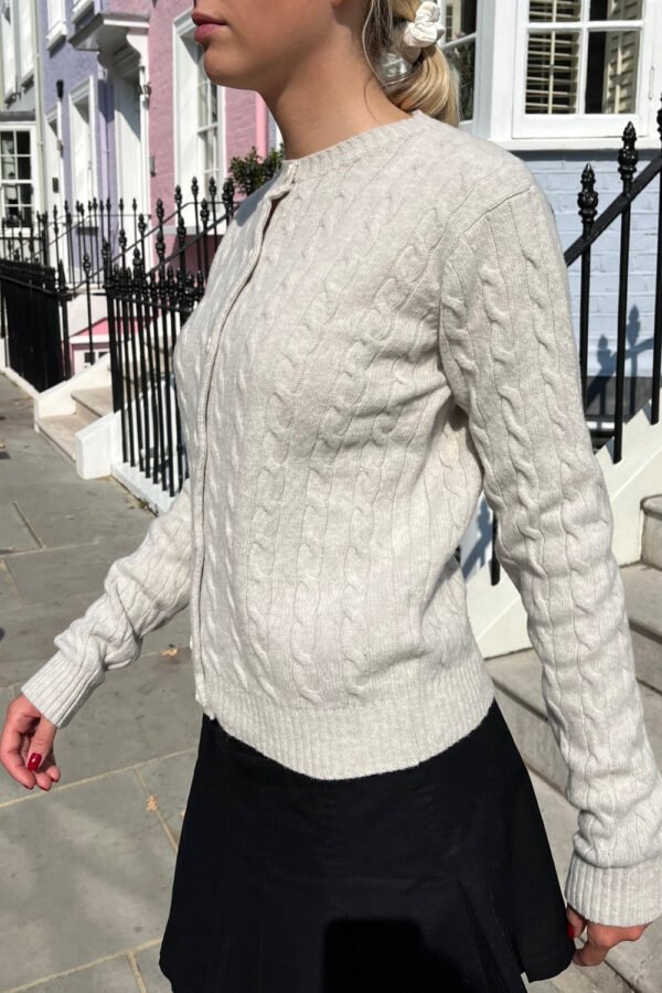 Olsen Wool Cable Knit Cardigan