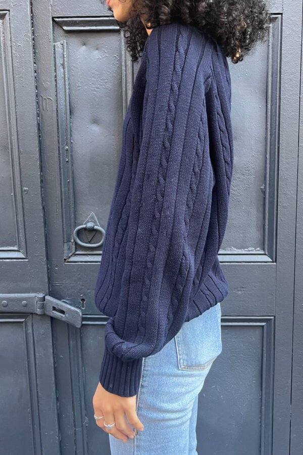 MNJ201-Z275S07200TR1_2_a1f9fa6f-dd10-4ba2-b70f-4b72bbeed700 Ida Cotton Cable Knit V-Neck Sweater