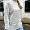MNJ247G-Z037S48100RC-2 Martha Cotton Thin Stripe Sweater