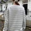 MNJ247G-Z037S48100RC-4 Martha Cotton Thin Stripe Sweater