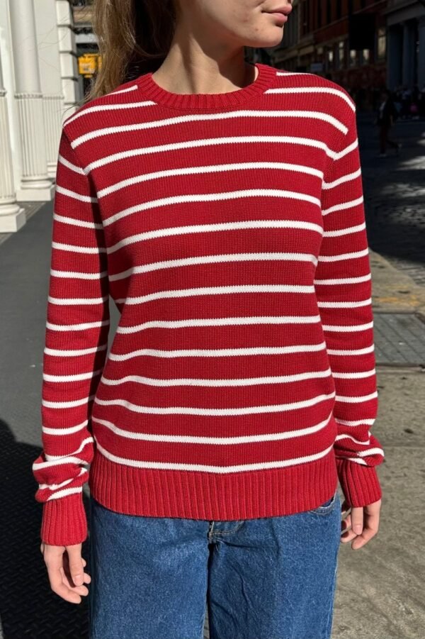 MNJ247G-Z037S89200RC-01_1 Martha Cotton Thin Stripe Sweater