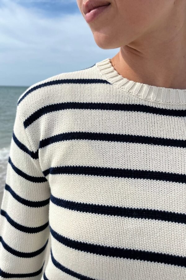 MNJ247G-Z037SV6300RC-02 Martha Cotton Thin Stripe Sweater