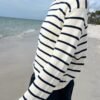 MNJ247G-Z037SV6300RC-04 Martha Cotton Thin Stripe Sweater