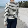 MNJ247G-Z037SV6300RC-06 Martha Cotton Thin Stripe Sweater