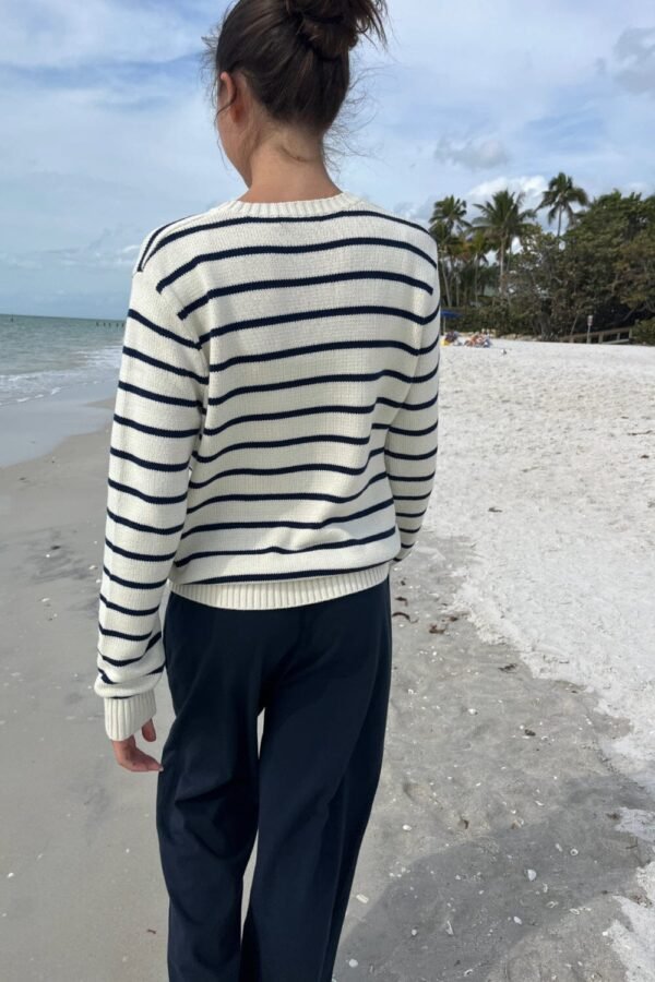 MNJ247G-Z037SV6300RC-06 Martha Cotton Thin Stripe Sweater