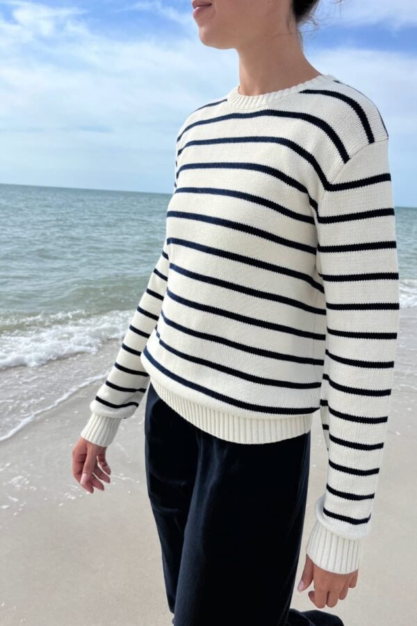 MNJ247G-Z037SV6300RC-07 Martha Cotton Thin Stripe Sweater