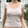 MQ074B-Z166SV820000-1 Lesley Scalloped Trim Top