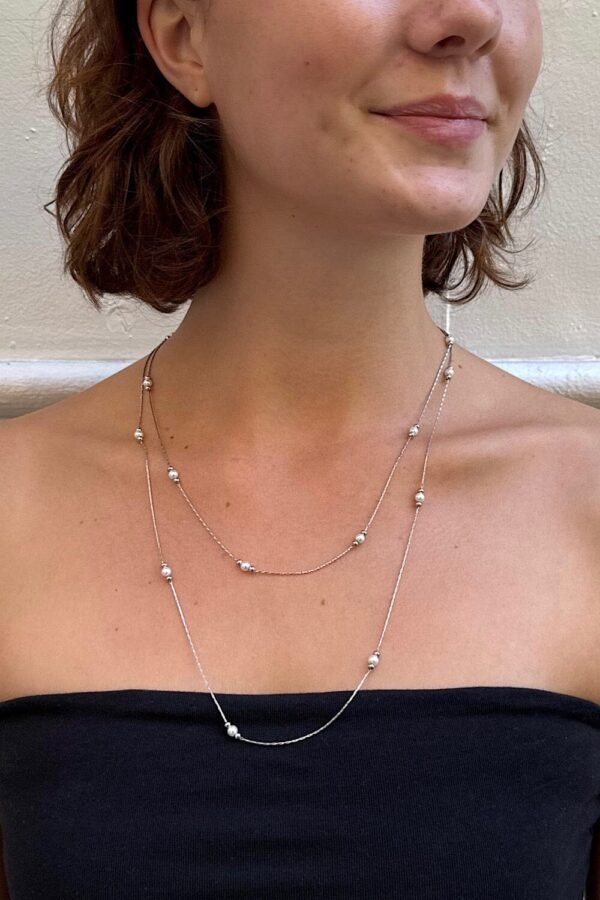 Double Chain Pearl Necklace