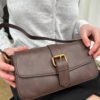 Brown Buckle Shoulder Bag
