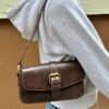 Brown Buckle Shoulder Bag