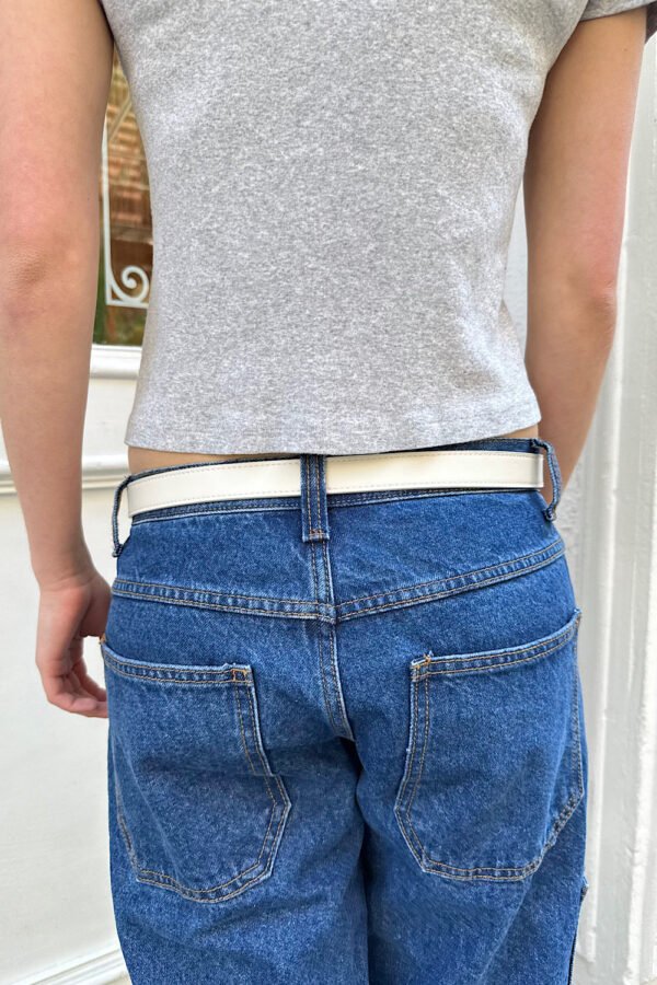 Faux Leather Buckle Belt