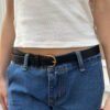 Faux Leather Buckle Belt