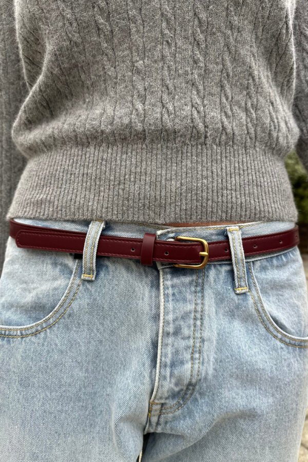Faux Leather Buckle Belt