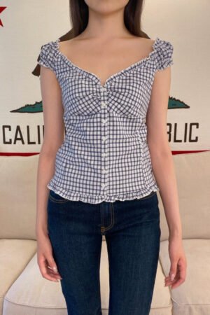 Elena Plaid Top