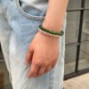 Pink And Green Beaded Bracelet